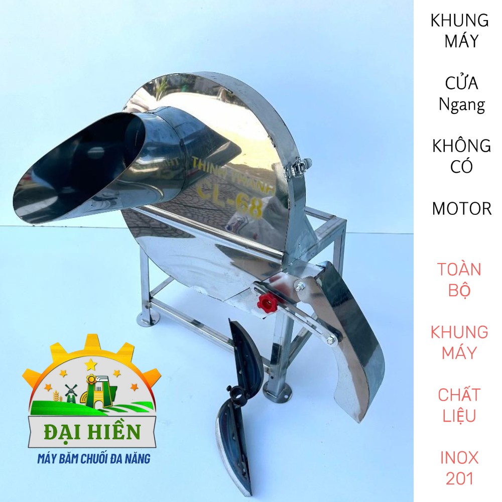 Khung Máy Thái Chuối Cửa Ngang FULL Inox 201 . Khung Máy Không Có Động Cơ. Tặng kèm 2 dao lỗ trục 24mm