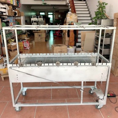Máy nướng thịt, chả, gà, vịt quay tự động 22 Xiên Thép - Có Tầng Gác ,Tặng kèm 22 xiên đơn và 5 xiên 3 inox
