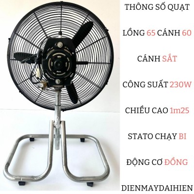 Thông Số Quạt Lồng 65 Cánh 60 - Chân Sàn Chân Qùy