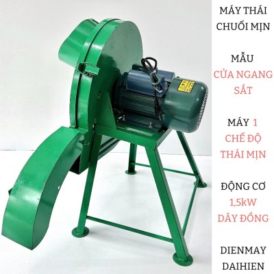 Máy Cắt Chuối INOX Cửa Ngang Sắt - Máy Thái Chuối Siêu Mịn - Thái Nguyên Cây - Băm Cỏ Voi. Tiện Lợi. Động Cơ 1,5kW