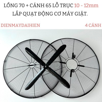 [ Mẫu 4 Cánh ] Bộ Lồng 70 + Cánh 65 . Lỗ Trục Cánh 10 Hoặc 12mm Lắp Động Cơ Máy Giặt . Lồng Công Ty Có Khóa Gài