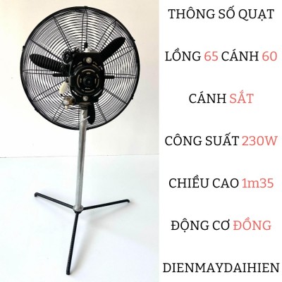 Thông số quạt lồng 65 cánh 60 - Mẫu 3 chân đen