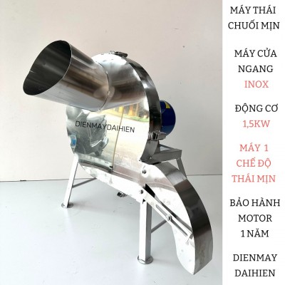 Máy Cắt Chuối INOX Cửa Ngang - Máy Thái Chuối INOX Siêu Mịn - Thái Nguyên Cây - Băm Cỏ Voi. Tiện Lợi. Động Cơ 1,5kW